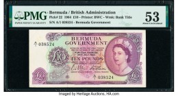 Bermuda Bermuda Government 10 Pounds 28.7.1964 Pick 22 PMG About Uncirculated 53. Bermuda switched from Shillings and Pounds to Dollars in 1970, which...