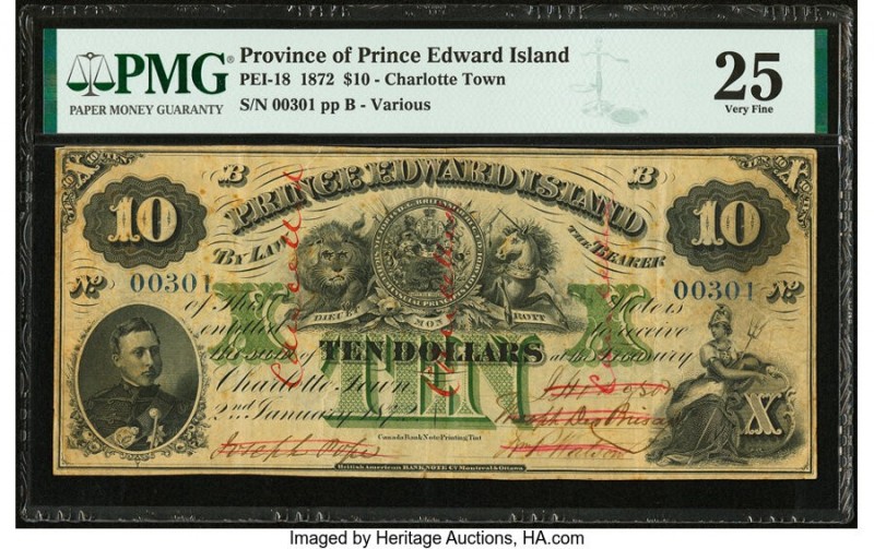 Prince Edward Island Government of Prince Edward Island 10 Dollars 2.1.1872 PEI-...