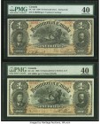 Canada Dominion of Canada $1 31.3.1898 DC-13b; DC-13c Two Examples PMG Extremely Fine 40 (2). A colorful pair of this popular Canadian issue that feat...