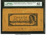 Canada Bank of Canada $20 1954 "Devil's Face" Pick 70s BC-33PP "Progressive Proof" PMG Gem Uncirculated 65 EPQ. Offered here is a totally unusual and ...