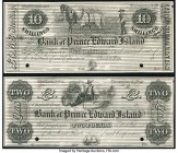 Canada Charlotte Town, PEI- Bank of Prince Edward Island 10 Shillings; 2 Pounds ND Ch.# UNL (600-10-18; 48) Two Record Proofs Crisp Uncirculated (2). ...