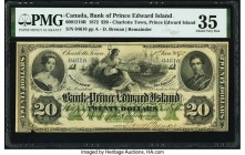 Canada Charlotte Town, PEI- Bank of Prince Edward Island $20 1.1.1872 Pick S1933r Ch.# 600-12-16R Remainder PMG Choice Very Fine 35. A well preserved ...