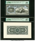 Canada Hamilton, ON- Bank of Hamilton $20 1.6.1909 Ch.# 345-20-14P1; 345-20-14P2 Front and Back Proofs PMG Choice About Unc 58; Superb Gem Unc 67 EPQ....