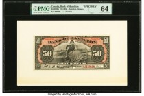 Canada Hamilton, ON- Bank of Hamilton $50 1.6.1914 Pick S464as Ch.# 345-20-22S; 345-20-22bp Front Specimen and Back Proof PMG Choice Uncirculated 64; ...