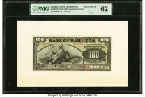 Canada Hamilton, ON- Bank of Hamilton $100 1.6.1914 Pick S465s Ch.# 345-20-28S; 345-20-28Bp Specimen and Back Proof PMG Uncirculated 62; Gem Uncircula...