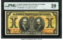 Canada Montreal, PQ- Banque Provinciale du Canada $10 2.1.1913 Pick S917 Ch.# 615-14-10 PMG Very Fine 20. Issued notes from La Banque Provinciale du C...