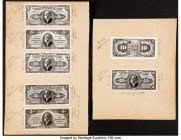 Canada Montreal, PQ- Banque Provinciale du Canada $5 (4); $10 (3) 2.1.1935 Ch.# 615-16-02P; 615-16-04P Two Mounted Proof Sheets About Uncirculated-Cri...