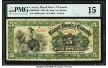 Canada Montreal, PQ- Royal Bank of Canada $5 2.1.1909 Pick S1371b Ch.# 630-10-04-06 PMG Choice Fine 15. A scarce note which seldom crosses the auction...