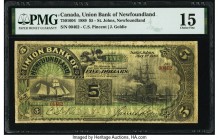 Canada St. John's, NF- Union Bank of Newfoundland $5 1.5.1889 Pick S125 Ch.# 750-16-04 PMG Choice Fine 15. This $5 from the Union Bank of Newfoundland...