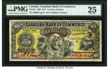 Canada Toronto, ON- Canadian Bank of Commerce $10 8.1.1907 Pick S961 Ch.# 75-14-24 PMG Very Fine 25. An eye catching piece with excellent design and u...