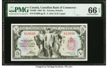 Canada Toronto, ON- Canadian Bank of Commerce $5 2.1.1935 Pick S970 Ch.# 75-18-02 PMG Gem Uncirculated 66 EPQ. The initial denomination of the 1935 se...