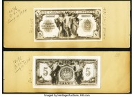 Canada Toronto, ON- Canadian Bank of Commerce $5 10.8.1934 (2.1.1935) Pick S970p Ch.# 75-18-02P Front and Back Proof About Uncirculated (2). Two unifa...