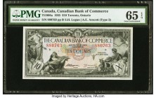 Canada Toronto, ON- Canadian Bank of Commerce $10 2.1.1935 Pick S971 Ch.# 75-18-08a PMG Gem Uncirculated 65 EPQ. Incredible, pack fresh technical qual...