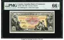 Canada Toronto, ON- Canadian Bank of Commerce $20 2.1.1935 Pick S972 Ch.# 75-18-10 PMG Gem Uncirculated 66 EPQ. Truly excellent original, Uncirculated...