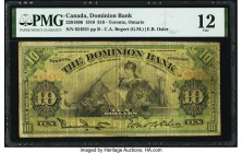 Canada Toronto, ON- Dominion Bank $10 3.1.1910 Pick S1024b Ch.# 220-18-06 PMG Fine 12. A scarce note which last crossed the auction block over 8 years...
