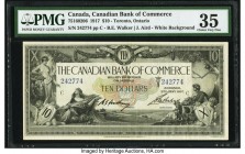 Canada Toronto, ON- Canadian Bank of Commerce $10 2.1.1917 Pick S966 Ch.# 751-16-02-06 PMG Choice Very Fine 35. A much scarcer example of this black p...
