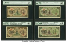 China Bank of Taiwan Limited 10 Yen ND (1932) Pick 1927s2 (2); 1930s2 (2) Four Specimen PMG Choice Uncirculated 64 (2); About Uncirculated 55; Choice ...
