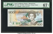 East Caribbean States Central Bank, Montserrat 100 Dollars ND (1994) Pick 35m PMG Superb Gem Unc 67 EPQ. Montserrat banknotes are popular and scarce. ...