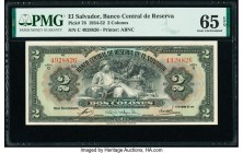 El Salvador Banco Central de Reserva de El Salvador 2 Colones 11.4.1944 Pick 76 PMG Gem Uncirculated 65 EPQ. Across all dates from 1934 to 1952, this ...