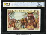 Equatorial African States Banque Centrale des Etats de l'Afrique Equatoriale, Gabon 1000 Francs ND (1963) Pick 5ds Specimen PCGS Choice UNC 64 Details...