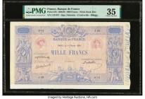 France Banque de France 1000 Francs 1.2.1890 Pick 67b PMG Choice Very Fine 35. The high denomination and associated buying power of this banknote forc...