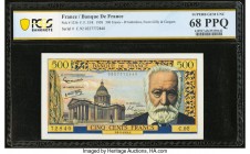 France Banque de France 500 Francs 6.2.1958 Pick 133b PCGS Superb Gem UNC 68 PPQ. At the time of cataloging, no finer graded example has been offered ...