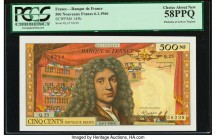 France Banque de France 500 Nouveaux Francs 6.1.1966 Pick 145b PCGS Currency Choice About New 58PPQ. Stunning colors and design elements grace both si...