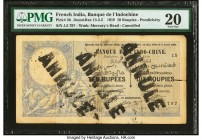 French India Banque de l'Indochine 10 Rupees / Roupies 4.11.1919 Pick 2b Jhunjhunwalla-Razack 13.3.2 PMG Very Fine 20. All 1919 10 Roupies are scarce ...