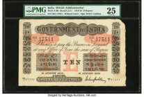 India Government of India 10 Rupees 16.8.1920 Pick A10k Jhunjhunwalla-Razack 2A.2.4.1 PMG Very Fine 25. Excellent, original paper is seen on this larg...