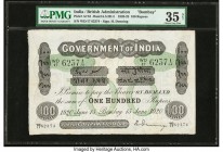 India Government of India, Bombay 100 Rupees 15.6.1920 Pick A17d Jhunjhunwalla-Razack 2A.5.2D.4 PMG Choice Very Fine 35 Net. Uniface Government of Ind...