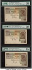 India Government of India 5 Rupees ND (1917-30) Pick 4b Jhunjhunwalla-Razack 3.4.1B Three Consecutive Examples PMG Choice Very Fine 35 (2); Very Fine ...