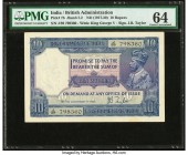 India Government of India 10 Rupees ND (1917-30) Pick 7b Jhunjhunwalla-Razack 3.7.2 PMG Choice Uncirculated 64. Desirable and rarely seen Uncirculated...