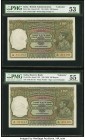 India Reserve Bank of India 100 Rupees ND (1943) Pick 20e Jhunjhunwalla-Razack 4.7.2B Two Consecutive Examples PMG About Uncirculated 53; About Uncirc...