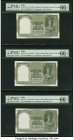 India Reserve Bank of India 5 Rupees ND (1943) Pick 23a Jhunjhunwalla-Razack 4.4.1 Three Consecutive Examples PMG Gem Uncirculated 66 EPQ (3). Fantast...