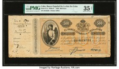 Cuba Banco Espanol De La Isla De Cuba 500 Pesos 15.5.1896 Pick 51A PMG Choice Very Fine 35 Net. Often times, the second highest denomination of a bank...