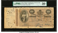 Cuba Banco Espanol De La Isla De Cuba 1000 Pesos 15.5.1896 Pick 51B PMG Very Fine 30 Net. The Spanish American War ended centuries of Spanish rule in ...
