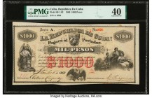 Cuba Republica de Cuba 1000 Pesos 6.9.1869 Pick 60 PMG Extremely Fine 40. In 1868, wealthy Cubans led by plantation owner Carlos Manuel de Cespedes, d...