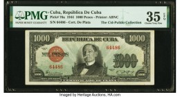 Cuba Republica de Cuba 1000 Pesos 1944 Pick 76a PMG Choice Very Fine 35 EPQ. From 1934 to 1949, Republica de Cuba banknotes were issued and redeemable...