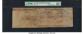 Cuba Banco Espanol De La Isla De Cuba 100 Pesos ND (ca. 1860) Pick UNL Bond Remainder PMG Very Fine 25 Net. An interesting Remainder of a 100 Pesos Bo...