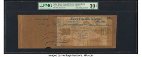 Cuba Banco Espanola de la Habana 1000 Pesos 1800's Pick Unlisted Bond Remainder PMG Very Fine 30 Net. A high denomination Remainder Bond, this piece h...
