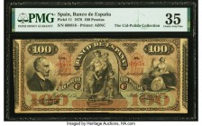 Spain Banco de Espana 100 Pesetas 1.7.1876 Pick 11 PMG Choice Very Fine 35. The 1876 American Banknote Series was created to help the Bank of Spain me...