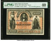 Spain Banco de Espana 1000 Pesetas 19.1.1884 Pick 28 PMG Extremely Fine 40. Although there are a plethora of 19th century types issued by the Bank of ...