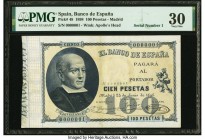 Serial Number 1 Spain Banco de Espana 100 Pesetas 24.6.1898 Pick 48 PMG Very Fine 30. Regardless of issuer, Serial Number 1 notes are highly sought af...