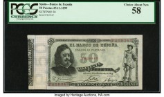 Spain Banco de Espana 50 Pesetas 25.11.1899 Pick 50 PCGS Currency Choice About New 58. The circulation of these locally printed examples paled when co...