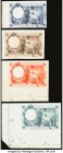 Spain Banco de Espana 25 Pesetas 1908 Pick 67p Four Back Proofs Uncirculated. This lot includes 4 Back Proofs in different colors for Pick 67. The 190...