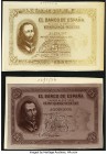 Spain Banco de Espana 25 Pesetas 10.9.1926 Photo Proofs Pick 71 for Type. A nice pair of face Photo Proofs, showing two variations of hand drawn portr...