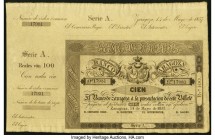 Spain Banco De Zaragoza 100; 200; 500 Reales de Vellon 14.5.1857 Pick S451r; S452r; S453r Set of Three Remainders Choice Uncirculated (3). Three large...