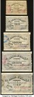Spain Banco de Espana Santander Civil War Collection of 5 Examples Fine-Very Fine. The following pick numbers are included in this lot: P-S581c; P-S58...
