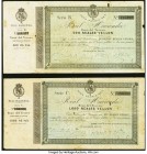 Spain Real Hacienda, Bayona 500; 1000 Reales de Vellon 1.11.1873 Pick UNL Ed. 211; 212 Treasury Bond Pair Fine. A pair of Bonds bearing a 6% annual re...