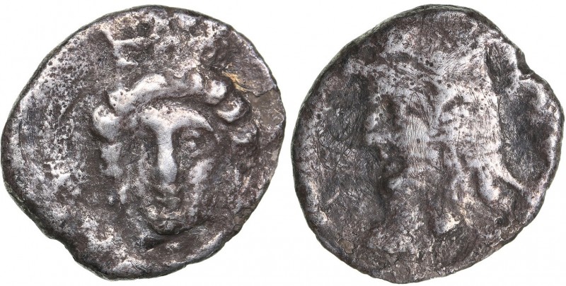 Cilicia - Uncertain AR Obol - (4th century BC)
0.57 g. 10mm. VF/VF Head of fema...